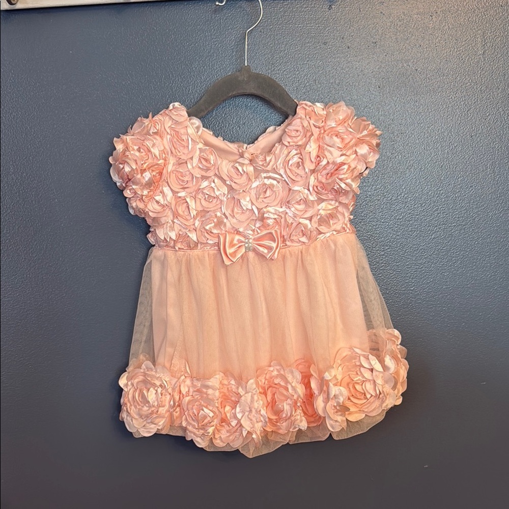 Nannette Pink Floral Kids Formal Dress